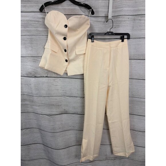 NWT Commense Solid Tube Top With Wide Leg Pants Set Size S - Picture 1 of 3